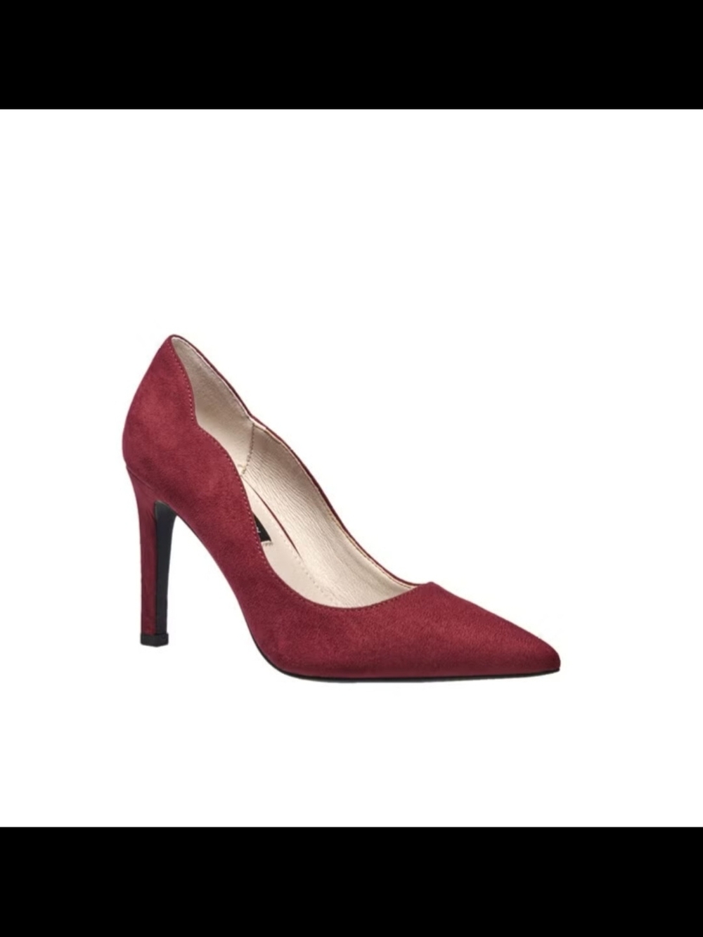 French Connection Burgundy Pointed Suede Pump